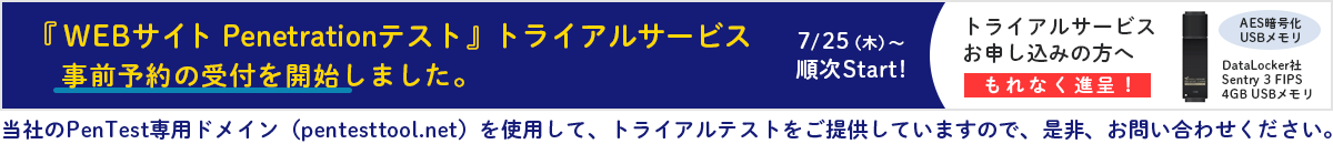 『ペネトレーションテスト（WEBサイト）』トライアルサービス、事前予約を開始しました。